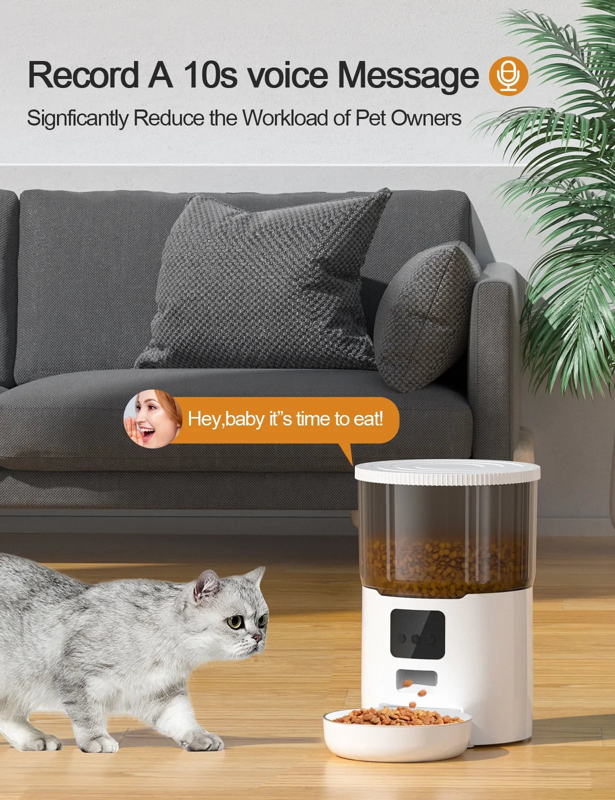 Cat and Dog Smart Automatic Pet Feeder – 4L Capacity with WiFi or Manual Control
